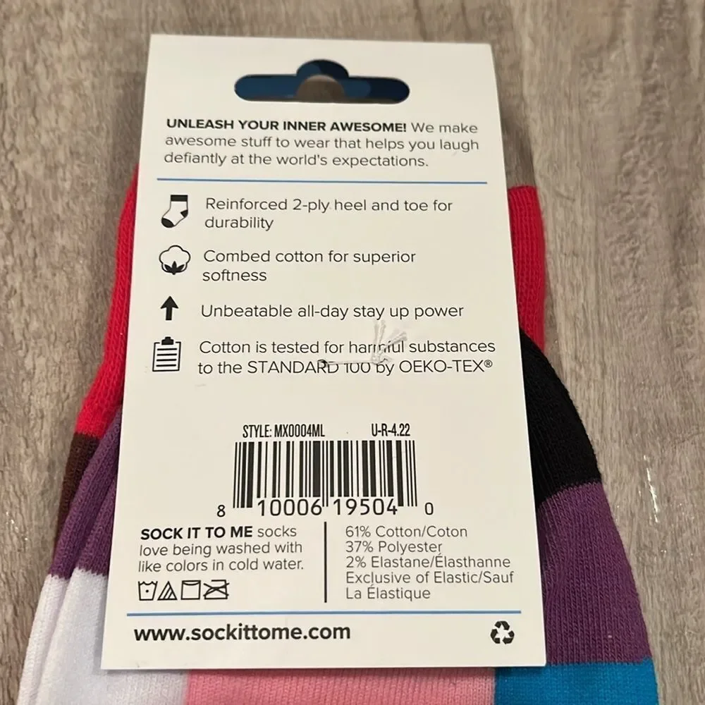 NWT Sock it to Me Streets of Pride Unisex Crew Socks (M/L)